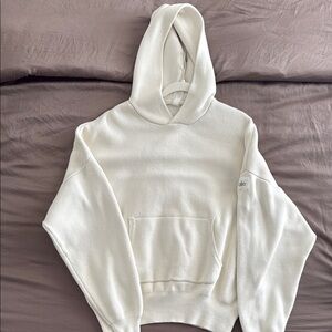 ALO Yoga Women's triumph KNIT Cream Hoodie Sweater